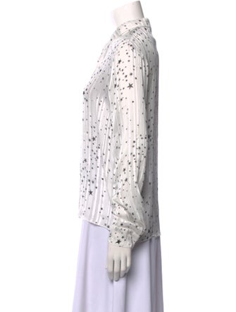 RtA Printed Long Sleeve Button-Up Top