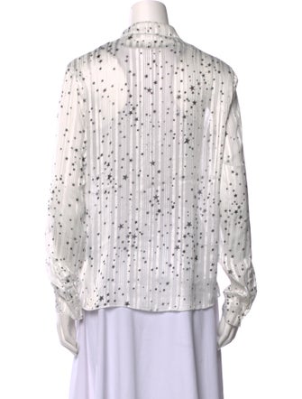 RtA Printed Long Sleeve Button-Up Top