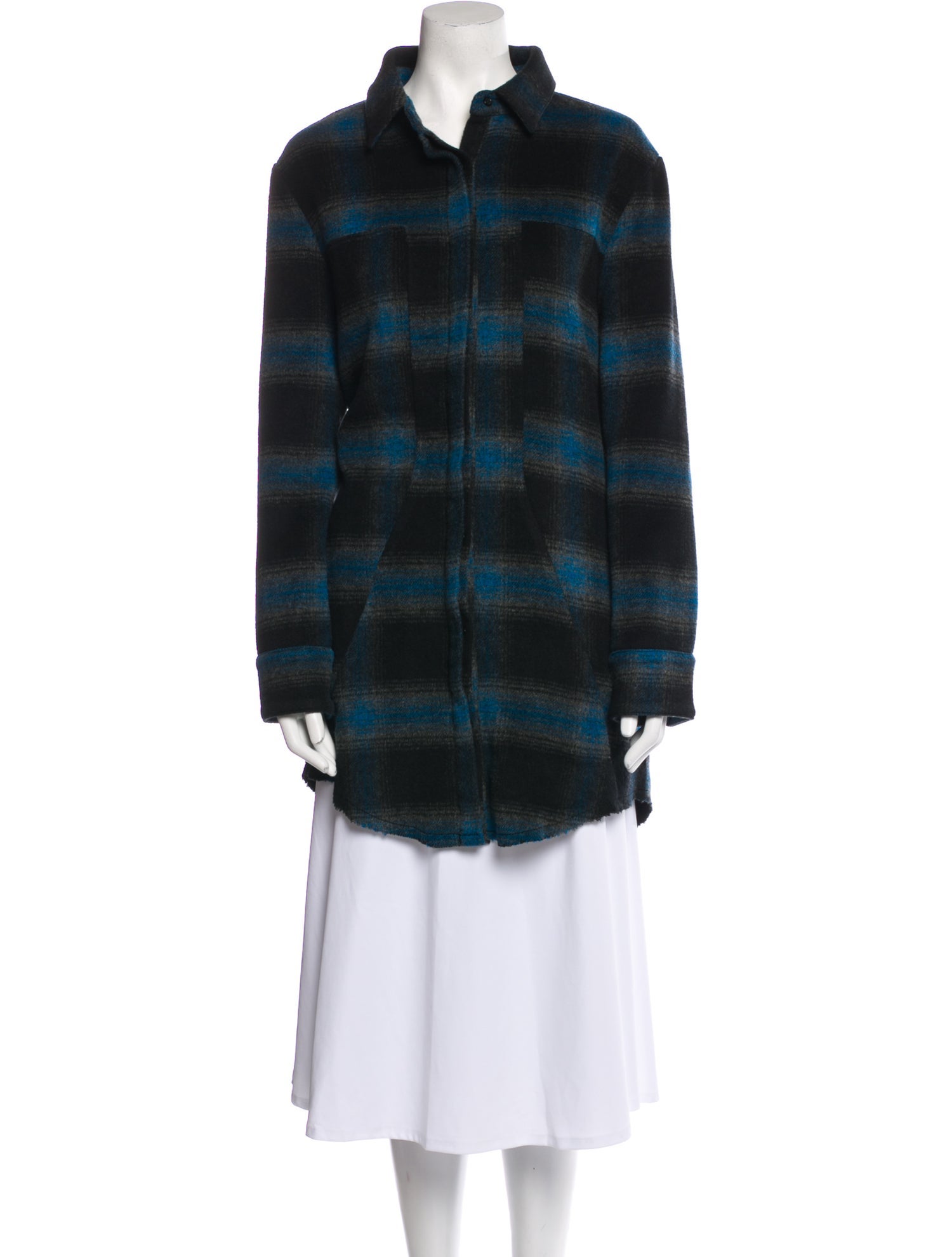RtA Wool Plaid Print Coat