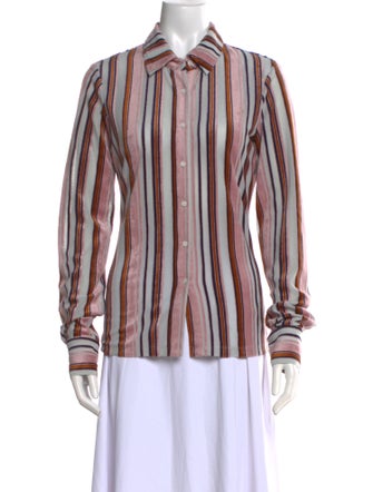 RtA Striped Long Sleeve Button-Up Top