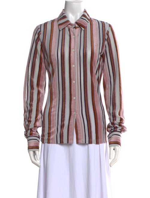RtA Striped Long Sleeve Button-Up Top