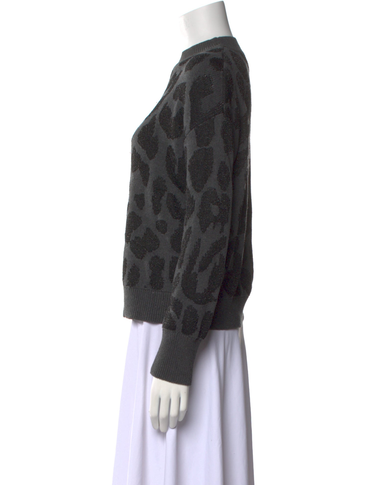 RtA Animal Print Crew Neck Sweater