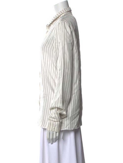 RtA Silk Striped Button-Up Top