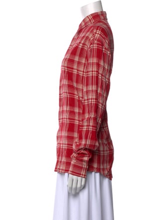 RtA Plaid Print Long Sleeve Button-Up Top