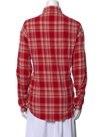 RtA Plaid Print Long Sleeve Button-Up Top