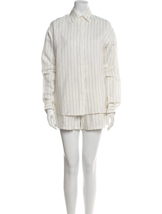 RtA Striped Ruffle Embellishment Short Set