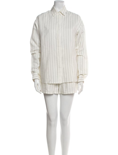 RtA Striped Ruffle Embellishment Short Set