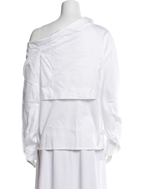 RtA One-Shoulder Long Sleeve Button-Up Top