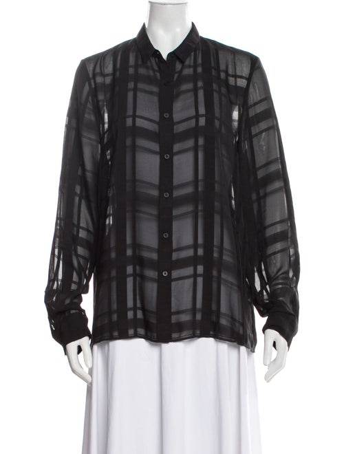 RtA Plaid Print Long Sleeve Button-Up Top