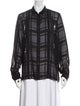RtA Plaid Print Long Sleeve Button-Up Top