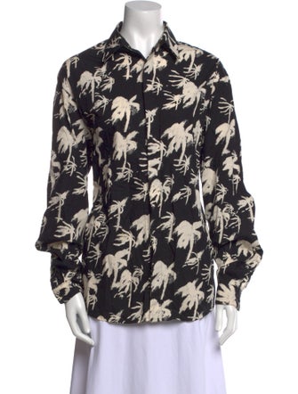 RtA Floral Print Long Sleeve Button-Up Top