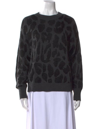 RtA Animal Print Crew Neck Sweater