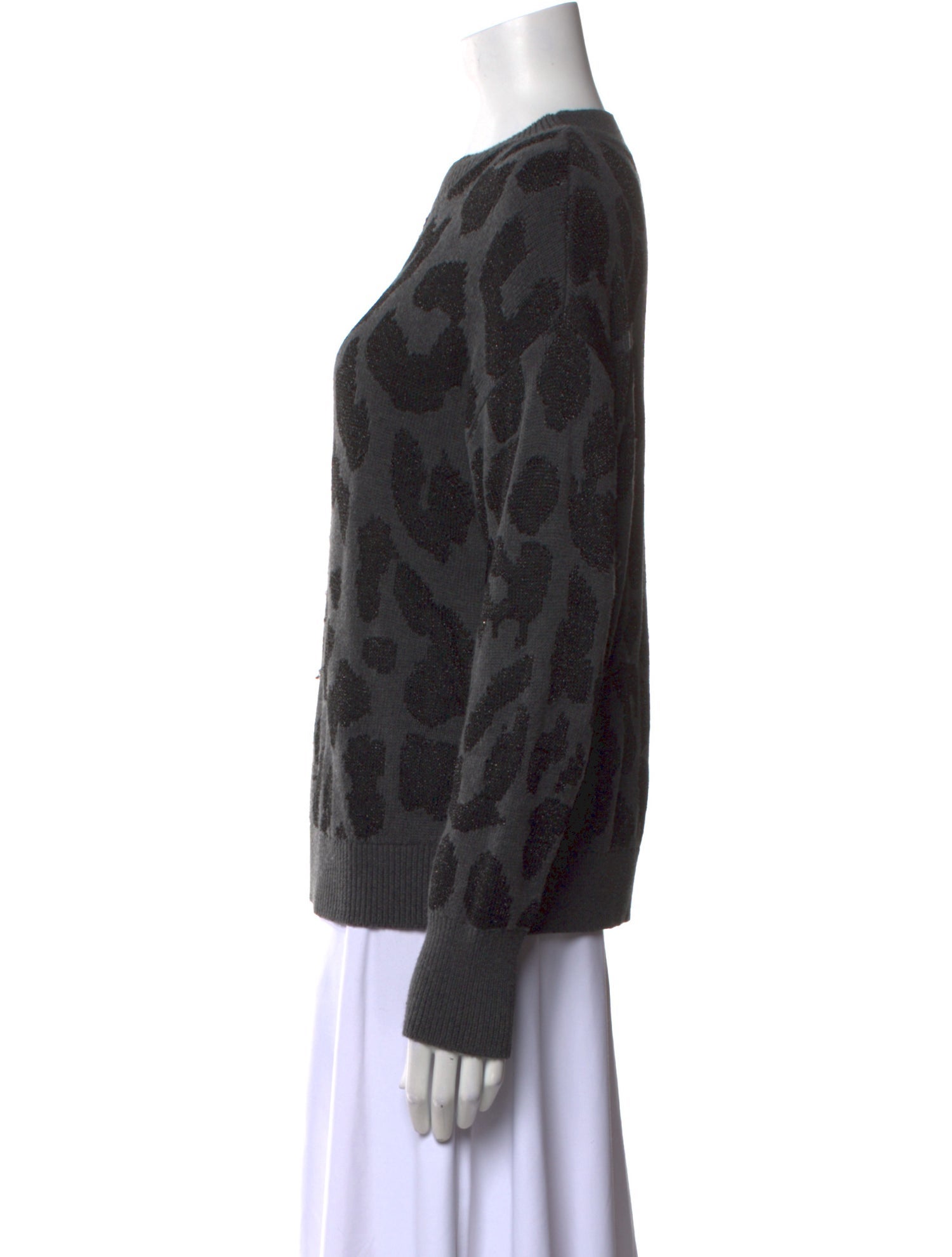 RtA Animal Print Crew Neck Sweater