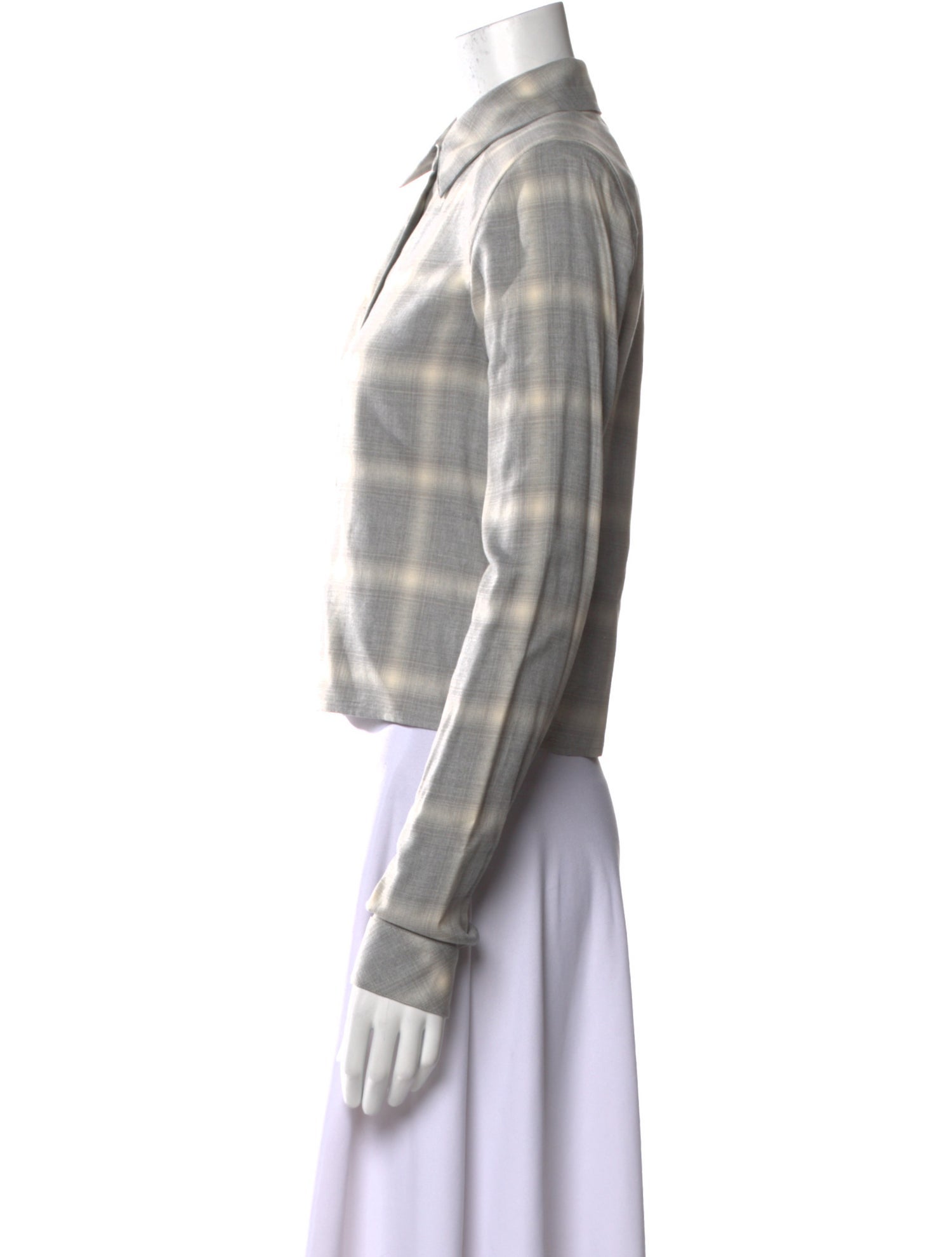 RtA Plaid Print Long Sleeve Button-Up Top