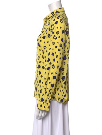 RtA Printed Long Sleeve Button-Up Top