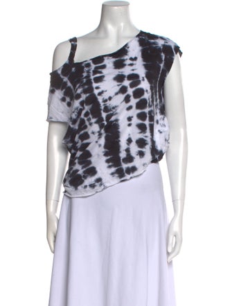 RtA Printed Asymmetrical Crop Top