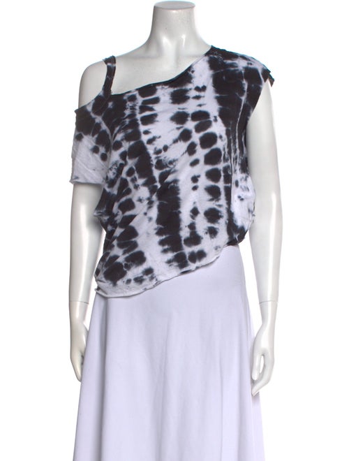 RtA Printed Asymmetrical Crop Top