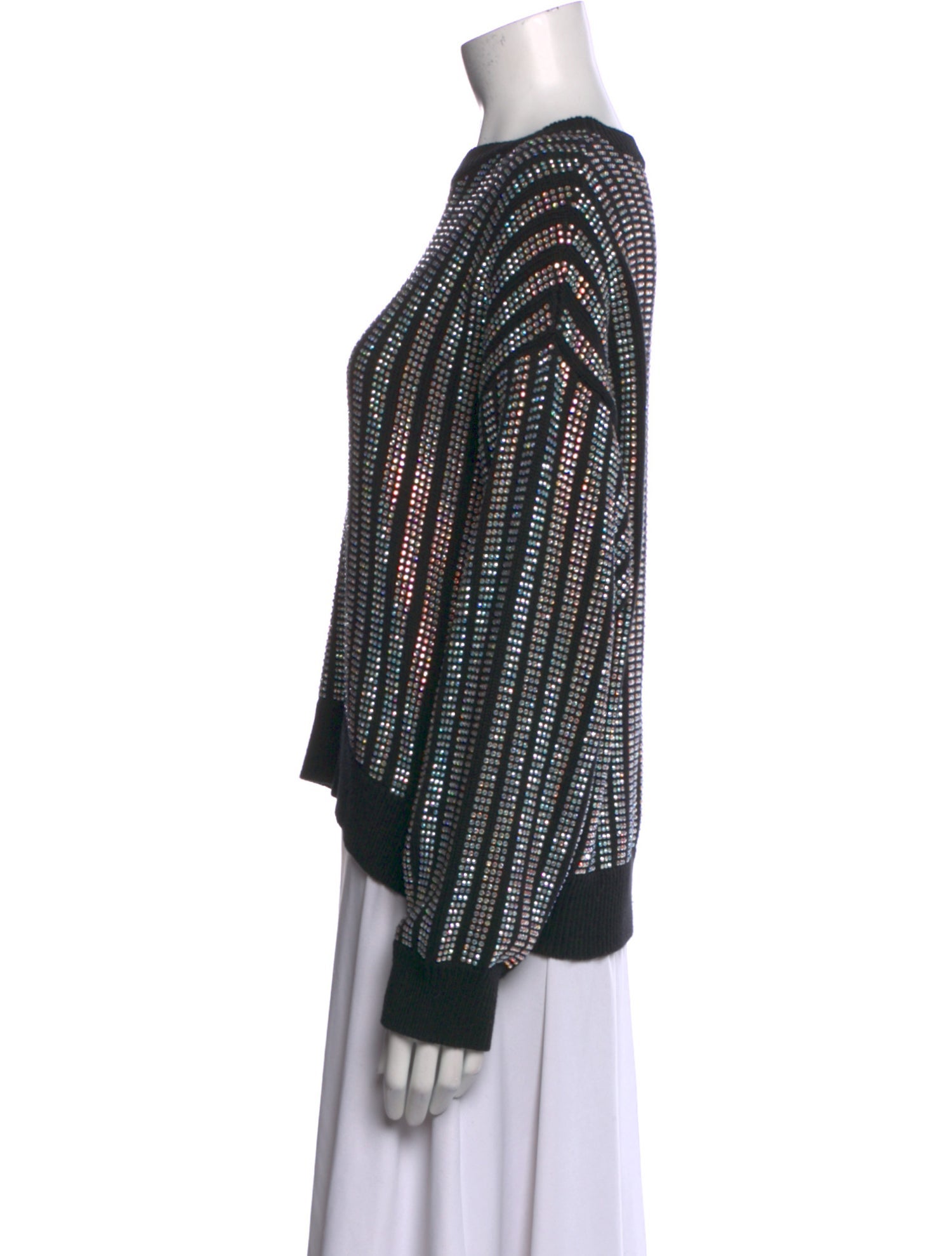 RtA Striped Bateau Neckline Sweatshirt