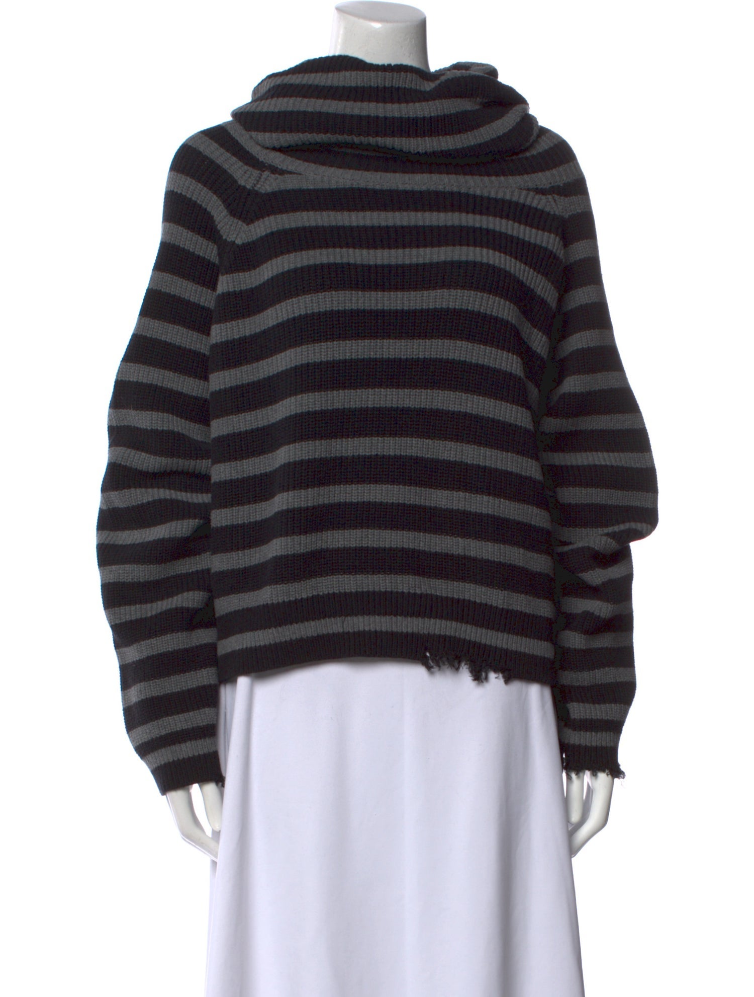 RtA Striped Cowl Neck Sweater