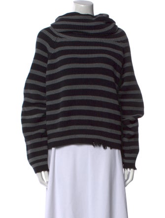 RtA Striped Cowl Neck Sweater