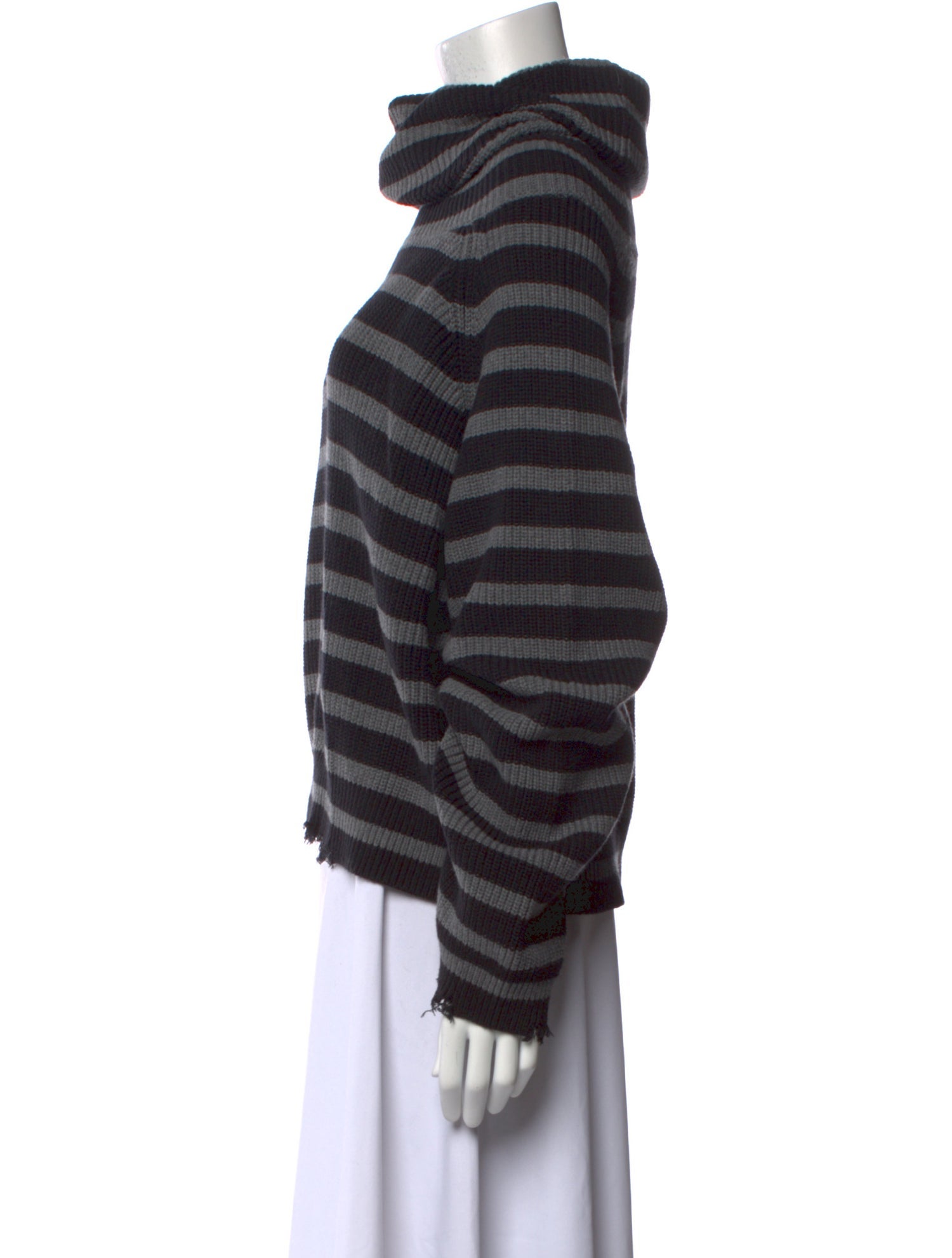RtA Striped Cowl Neck Sweater
