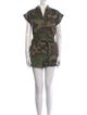 RtA Camouflage Print V-Neck Romper
