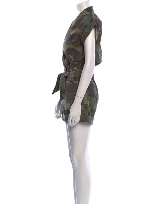 RtA Camouflage Print V-Neck Romper