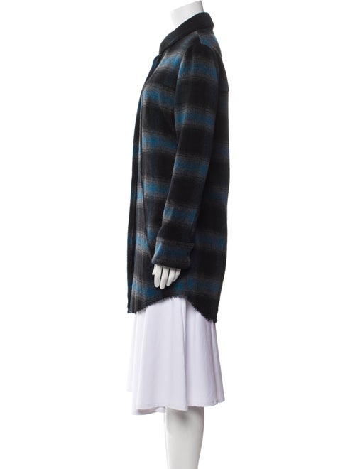 RtA Wool Plaid Print Faux Fur Coat