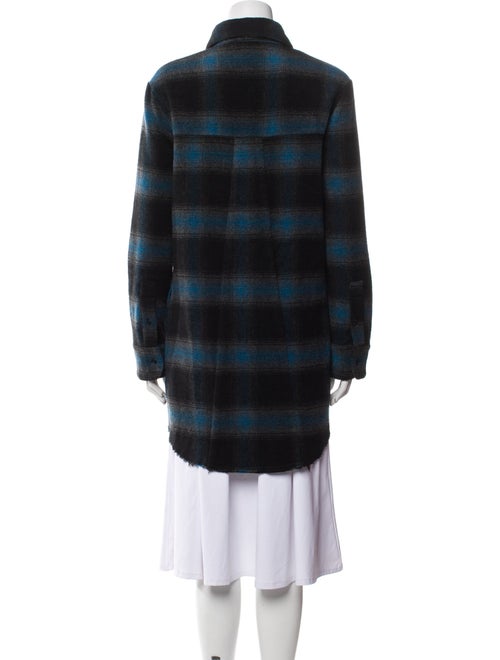 RtA Wool Plaid Print Faux Fur Coat
