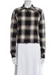 RtA Plaid Print Long Sleeve Crop Top