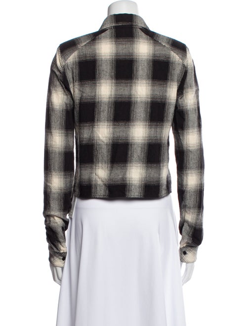 RtA Plaid Print Long Sleeve Crop Top