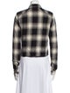 RtA Plaid Print Long Sleeve Crop Top