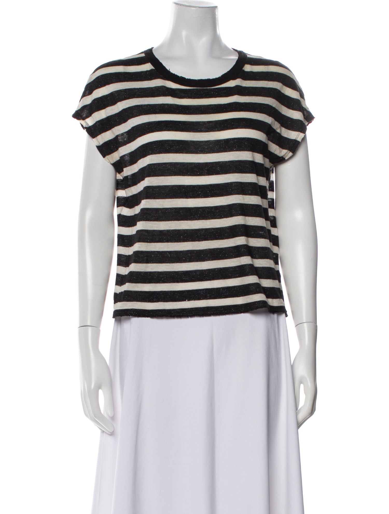 RtA Striped Scoop Neck T-Shirt