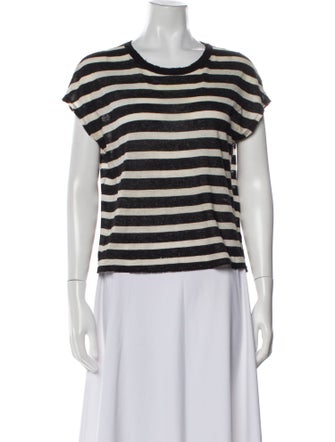 RtA Striped Scoop Neck T-Shirt