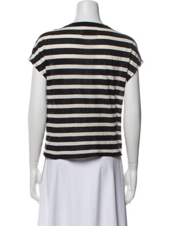 RtA Striped Scoop Neck T-Shirt