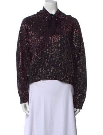 RtA Polka Dot Print Turtleneck Crop Top