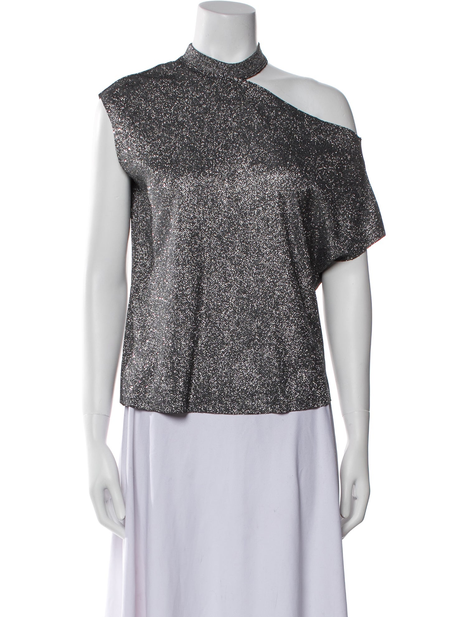 RtA Printed Mock Neck Blouse