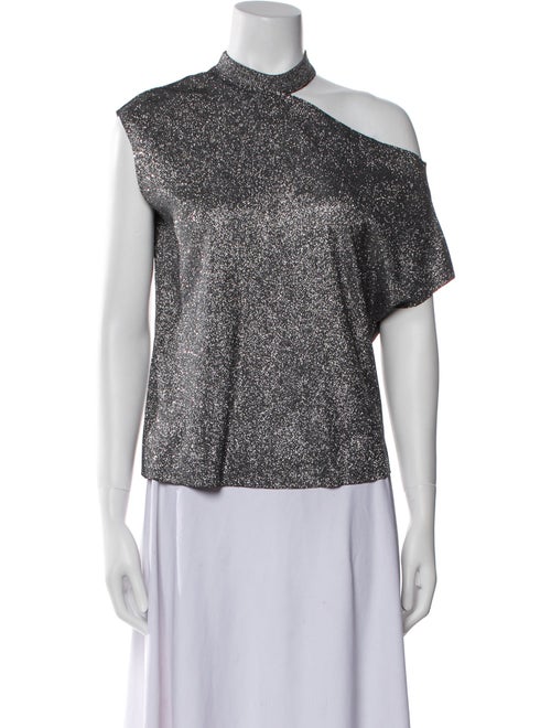 RtA Printed Mock Neck Blouse