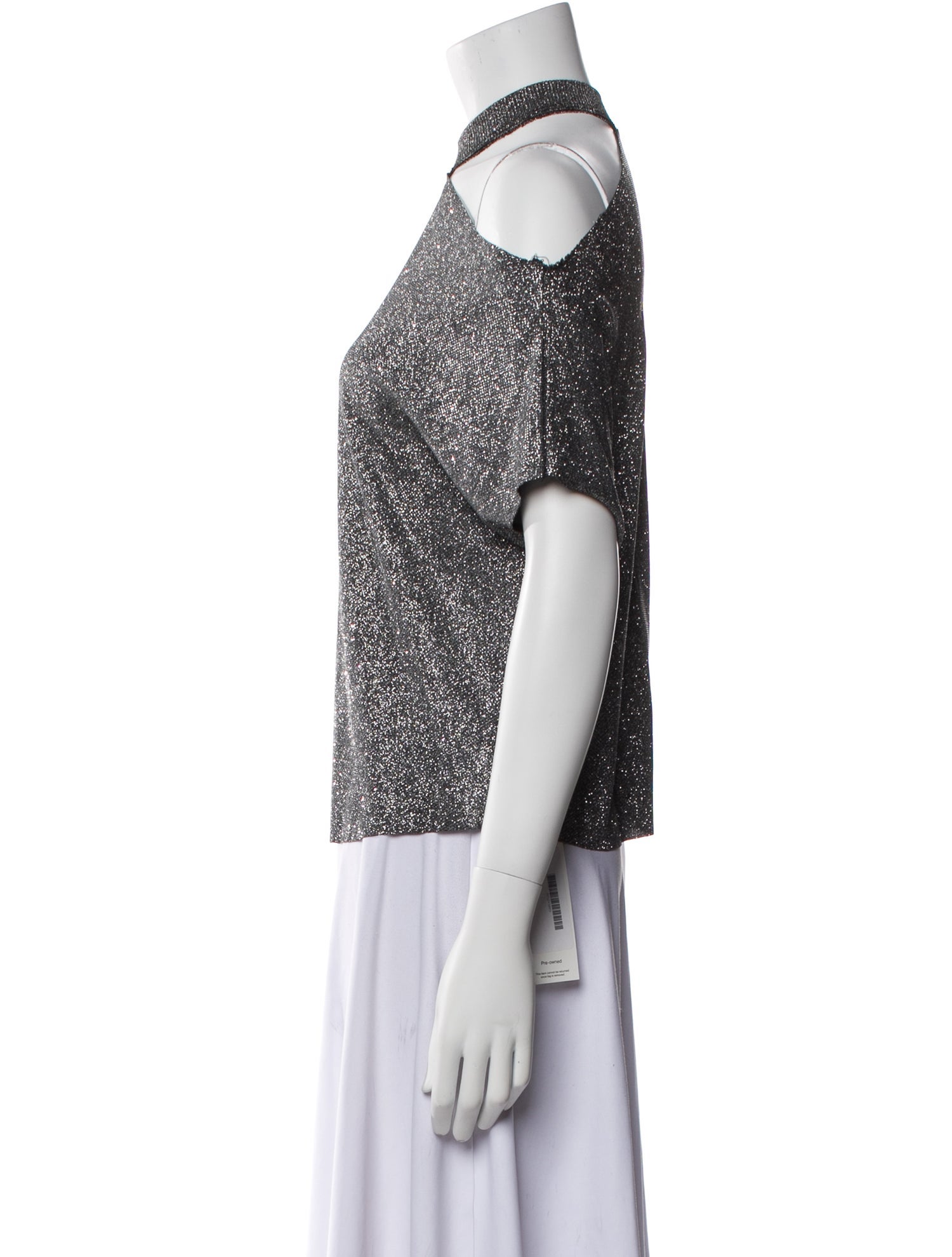 RtA Printed Mock Neck Blouse