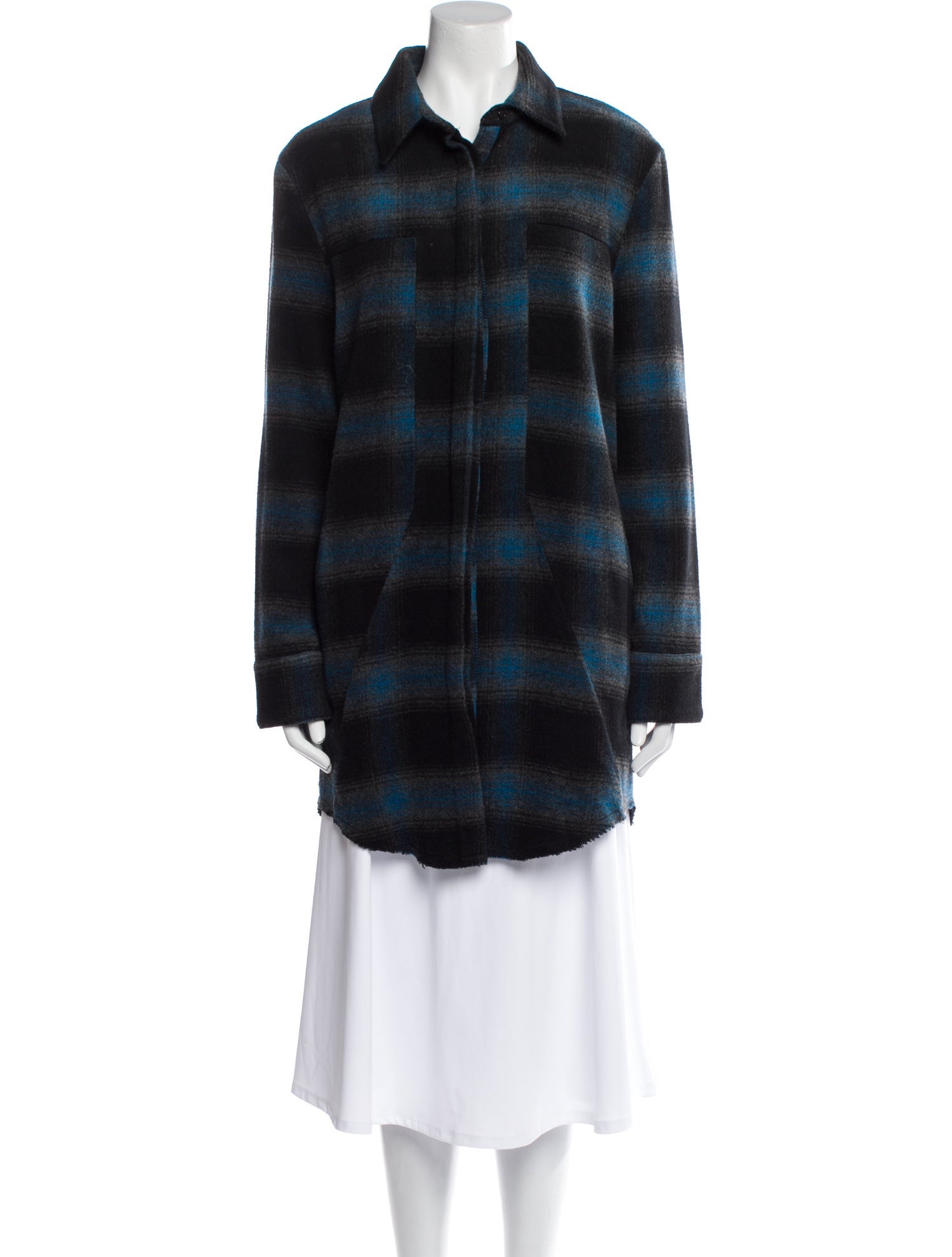 RtA Wool Plaid Print Coat