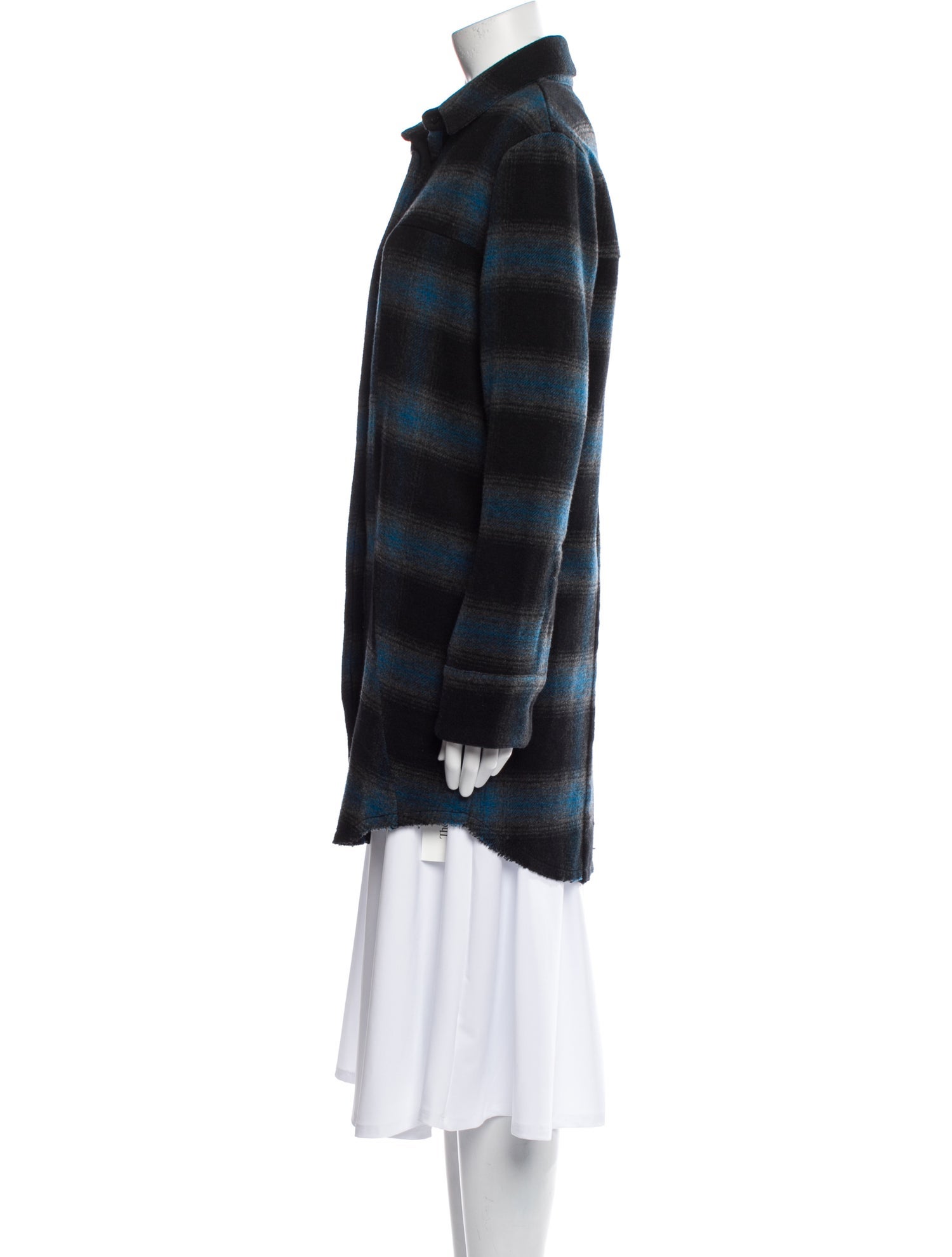 RtA Wool Plaid Print Coat