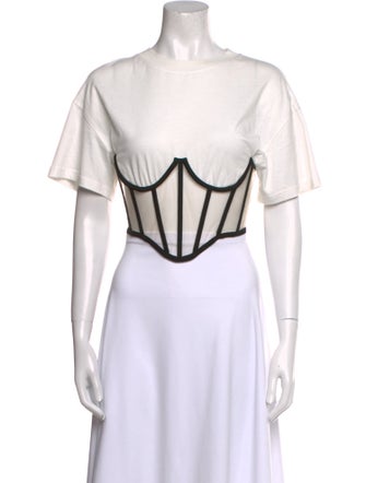 RtA Crew Neck Short Sleeve Crop Top