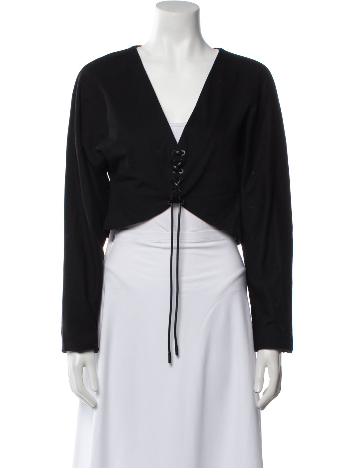 RtA V-Neck Long Sleeve Crop Top