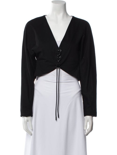 RtA V-Neck Long Sleeve Crop Top