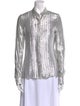 RtA Silk Long Sleeve Button-Up Top