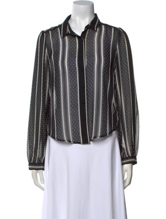 RtA Striped Long Sleeve Button-Up Top