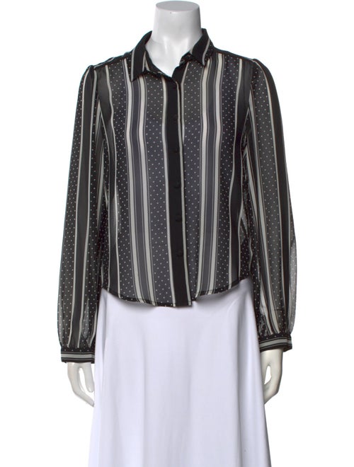 RtA Striped Long Sleeve Button-Up Top