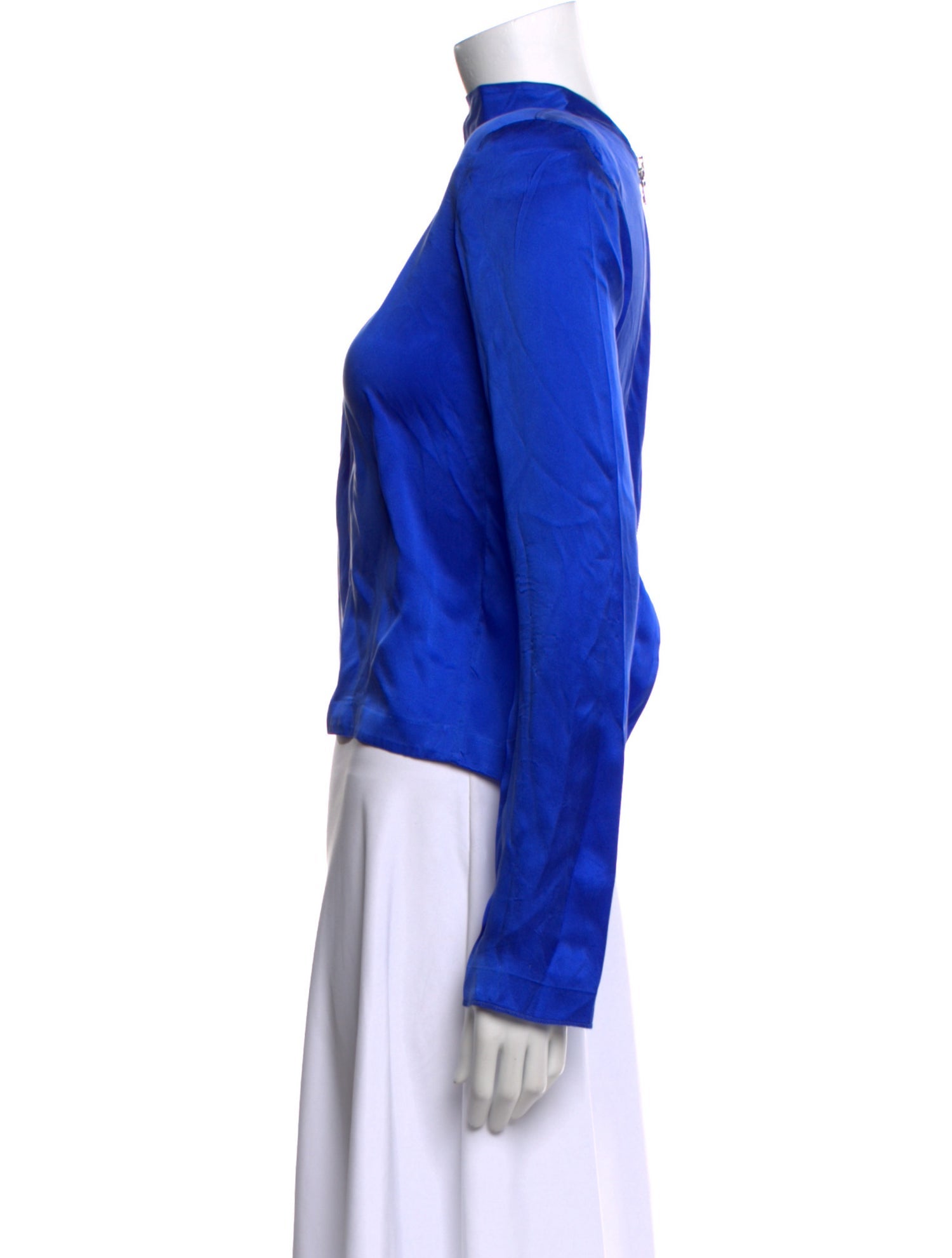 RtA Silk Mock Neck Crop Top