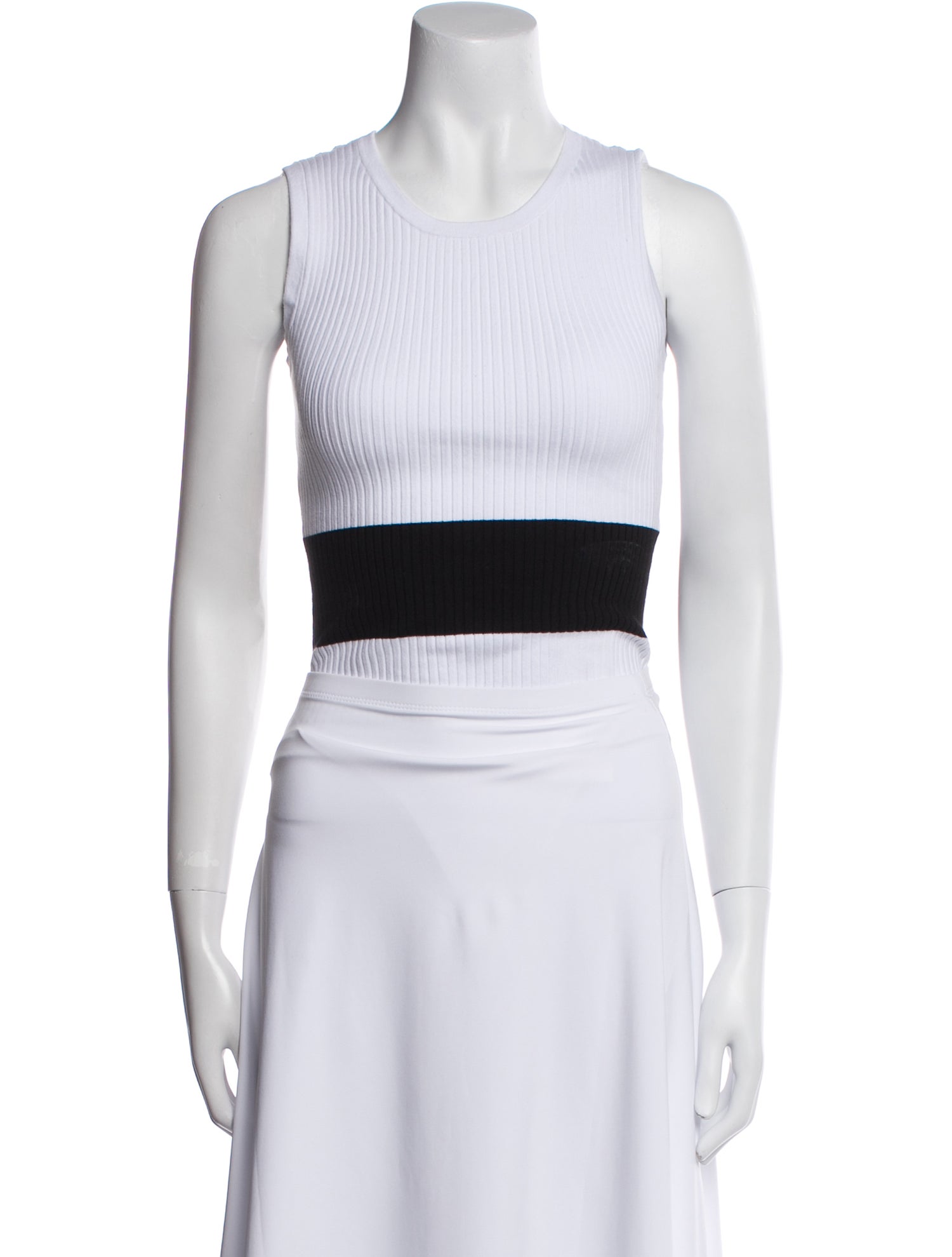 RtA Striped Crew Neck Crop Top