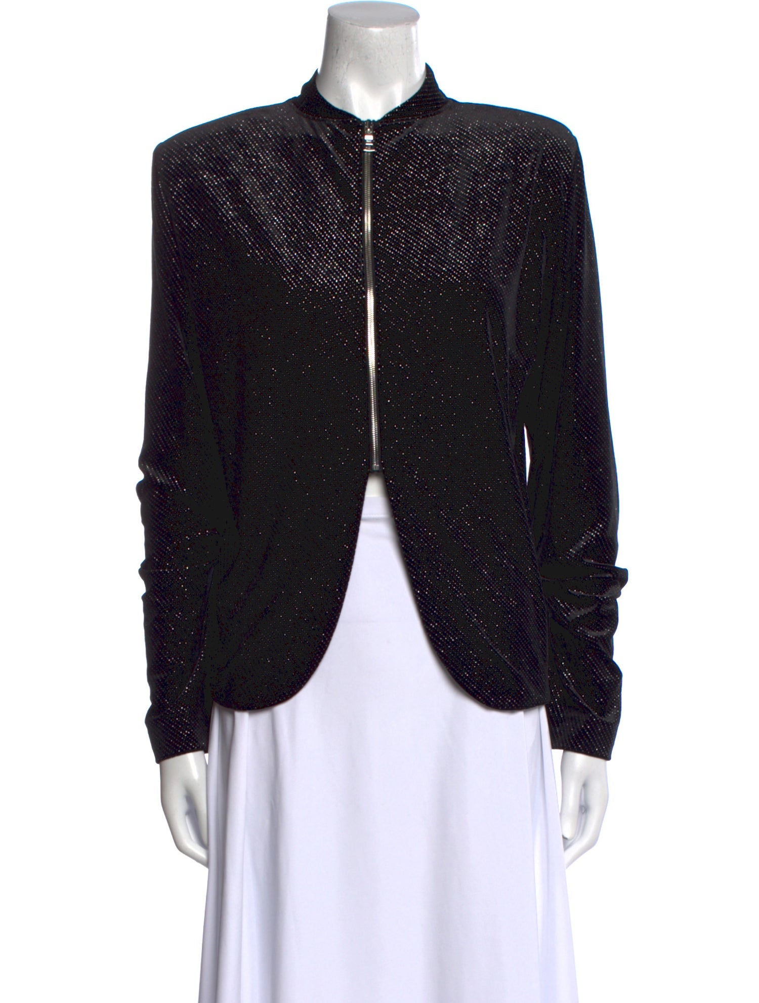 RtA Mock Neck Long Sleeve Button-Up Top